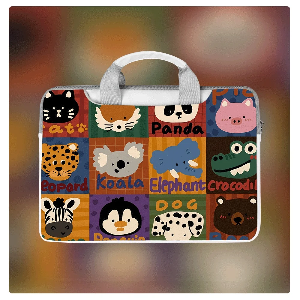 

Cartoon Animal Print Portable Laptop Bag Briefcase Laptop Case for Macbook 13 14 15 16 Inch Macbook Air Asus Huawei Holiday Gift