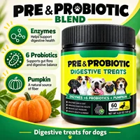 Dog Prebiotic Probiotic Soft Chews with Enzymes & Pumpkin, Duck Flavor Digestive Support Treats, 60 Count, 120g Gut Health Care 2