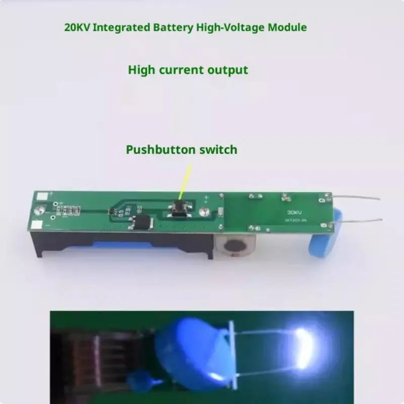 

Трансформатор зажигания, 1 шт., 20 кВ, повышающий, высоковольтный усилитель катушки 3,7 В для источника питания дугового импульсного инвертора.