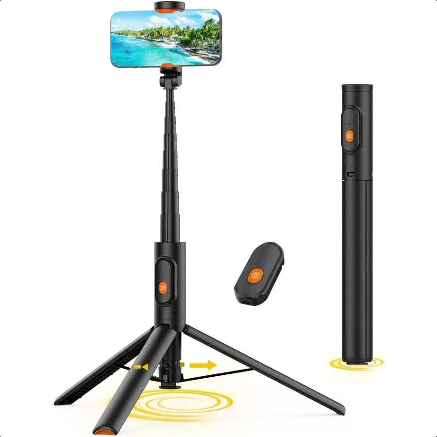 59 trípode automático para teléfono, palo de Selfie extensible para iPhone, soporte portátil para teléfono móvil con Control remoto para Sel
