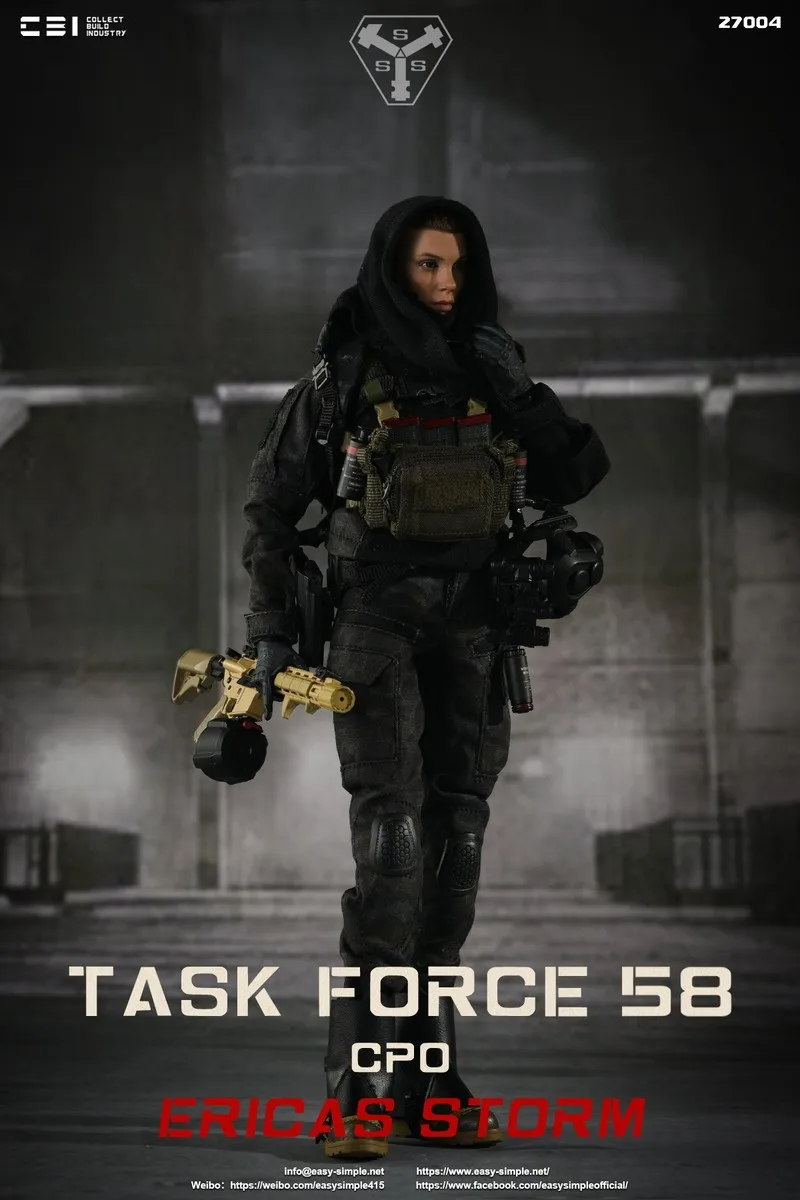 [In Stock] EASY&SIMPLE CBI 1:6 ES 27004 Female Soldier Task Force 58CPO Action Figure Model Toys