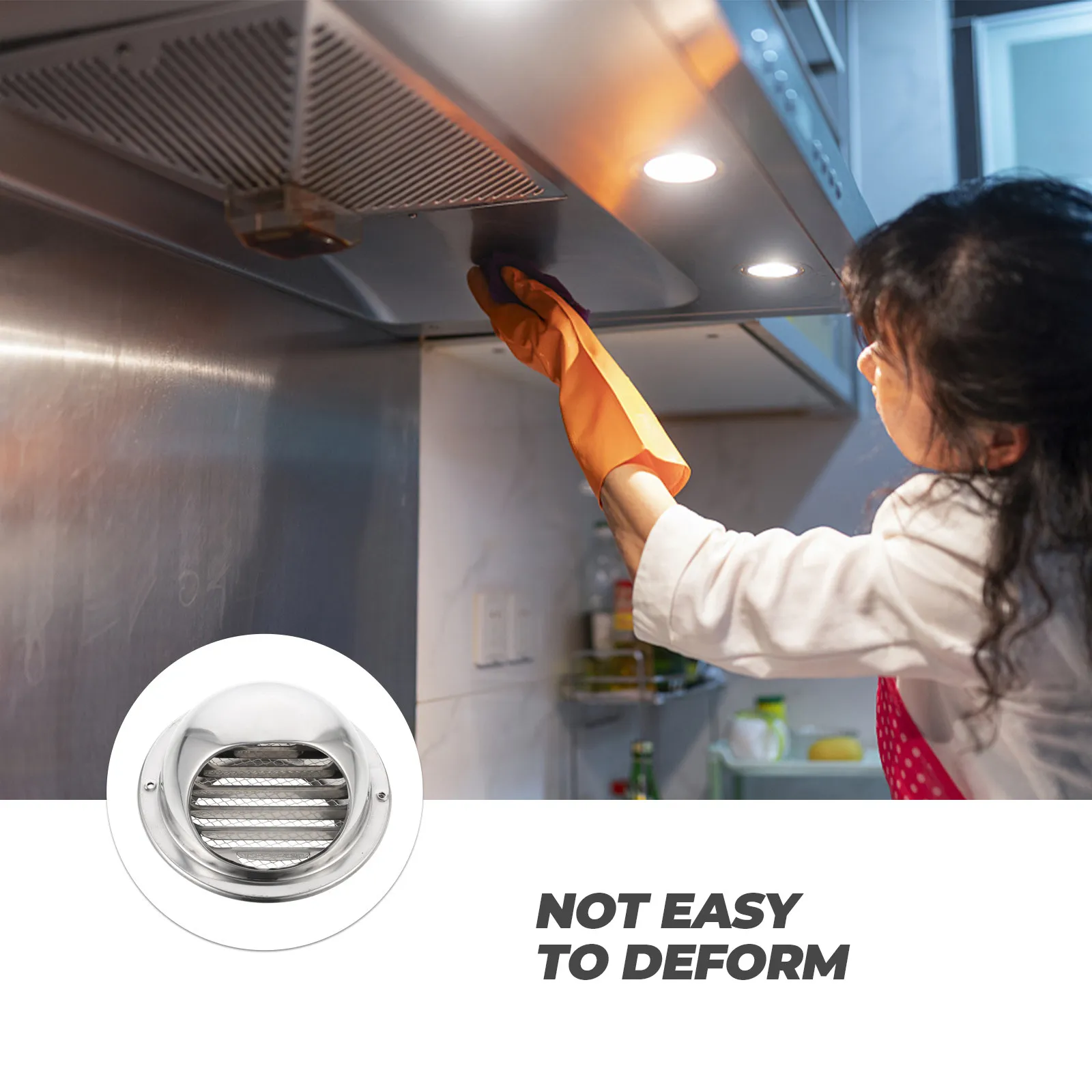 

1 шт. Дышащая вентиляционная крышка из нержавеющей стали 304, серебристая, водонепроницаемая, для вытяжки, аксессуар для кухонной вытяжки, вытяжной колпак