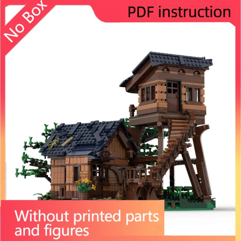Christmassymoc Forest lookout MOC Country block kit Playground toy Amusement park View architecture building bricks Tree house s