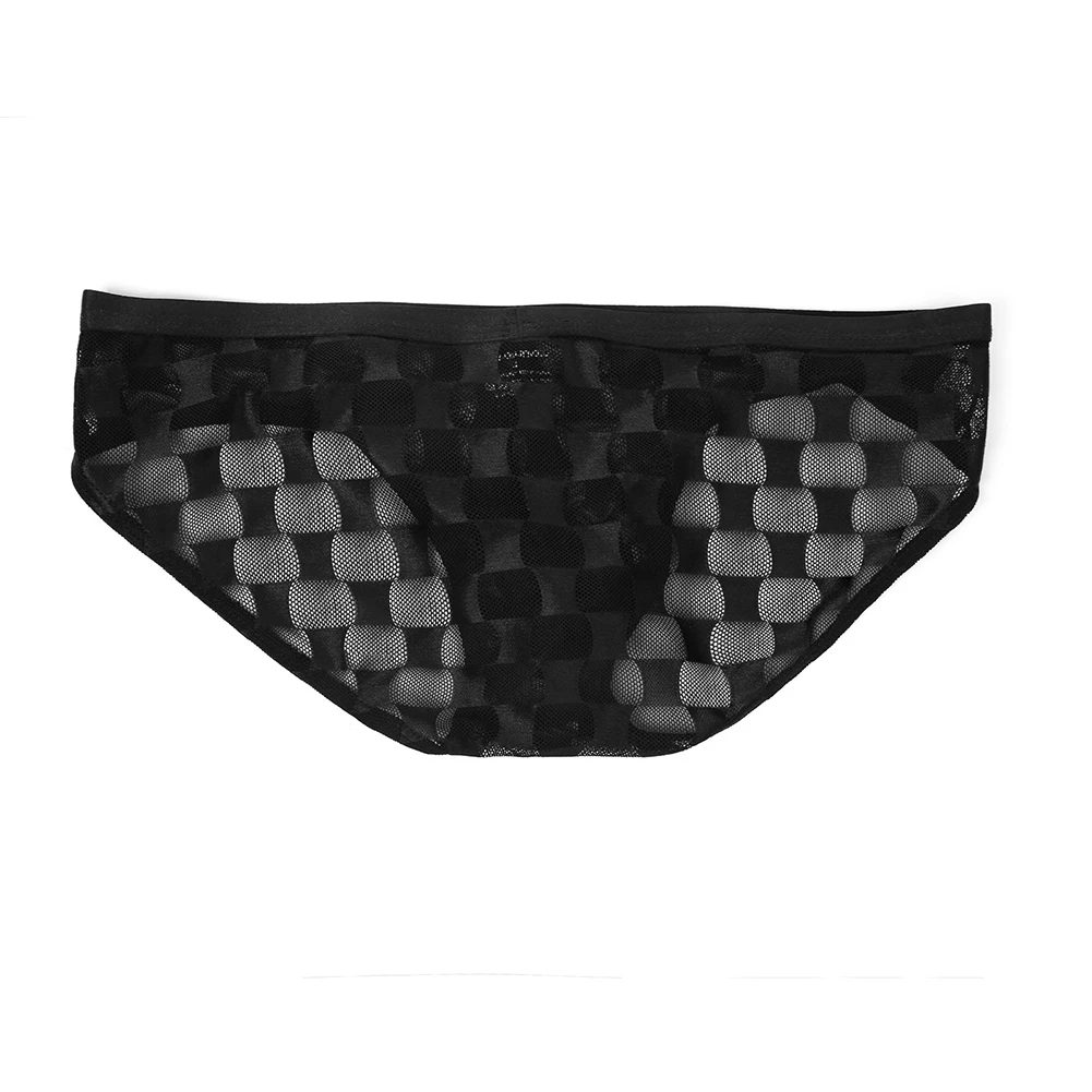

Men's Panties Mesh Sexy Underwear Boxer Shorts Breathable Trunks See Through Lingerie Checkered Underpants Seamless Briefs