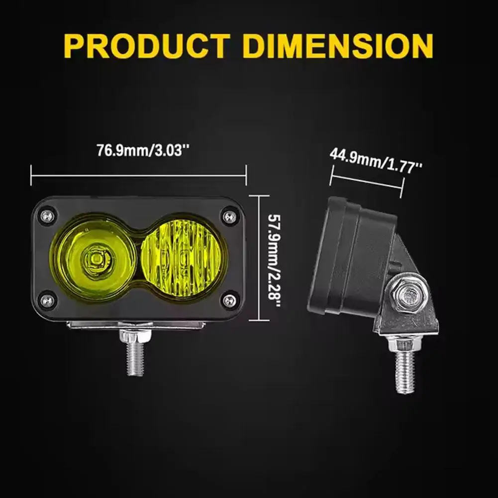 3 Inch Car Spotlight White Yellow LED Pod Driving Work Light for Motorcycle Pickup Truck Offroad Roof Luggage Rack Lamp 20W image 5