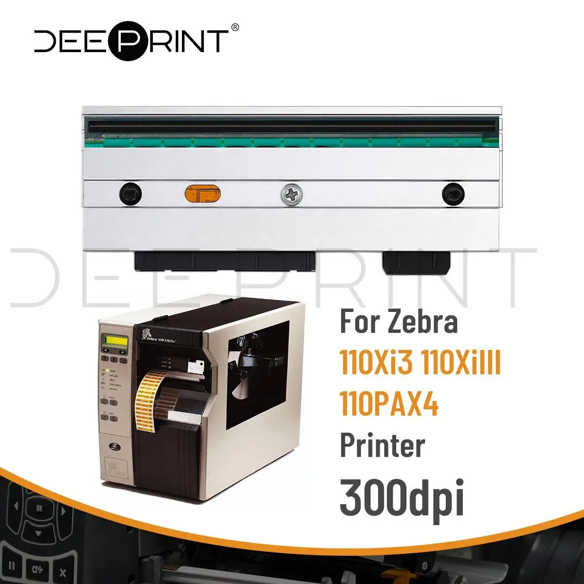 300dpi Thermal Printhead for Zebra 110PAX4 Barcode Label Printers Print Head G57212M | 3-month warranty