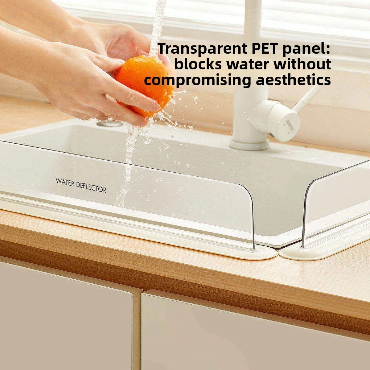 

Kitchen Transparent Suction Cup One-Piece Water Shield Splash Proof Washing Basin Countertop Water Barrier Hygiene Tool