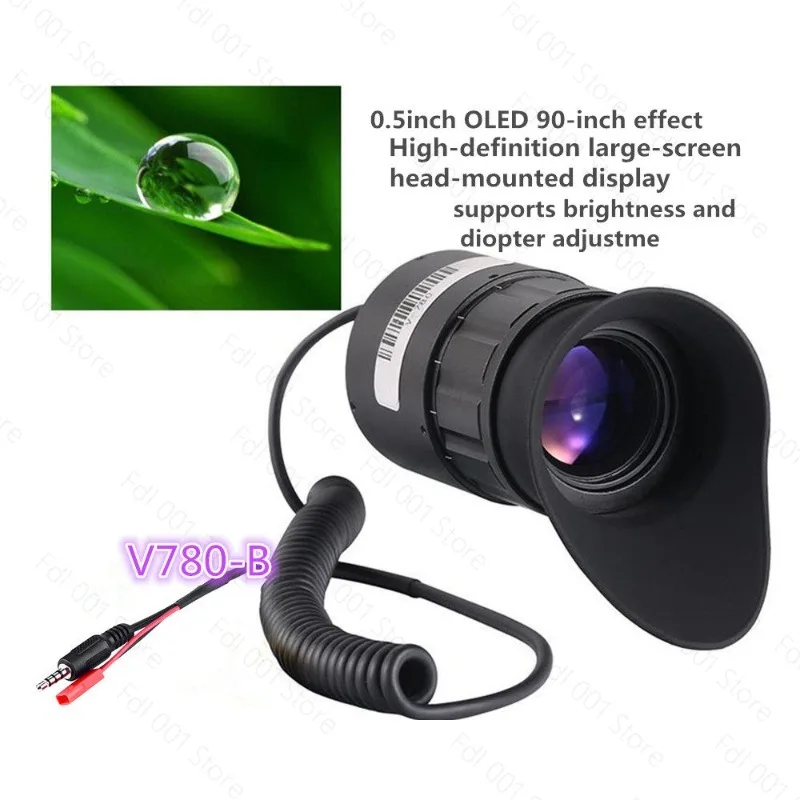 Display HD Display with 38mm Eyepiece for Security Monitors FPV Aircraft V770 PRO C Portable Wearable Head Mounted