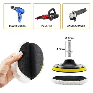 5 pcs 3/4/5 inch polishing kit polishing cushion of wax sponge disk wool wheel Auto Painting Polyter Care pads car gadget 12 Main Sales Polish Kit - №9