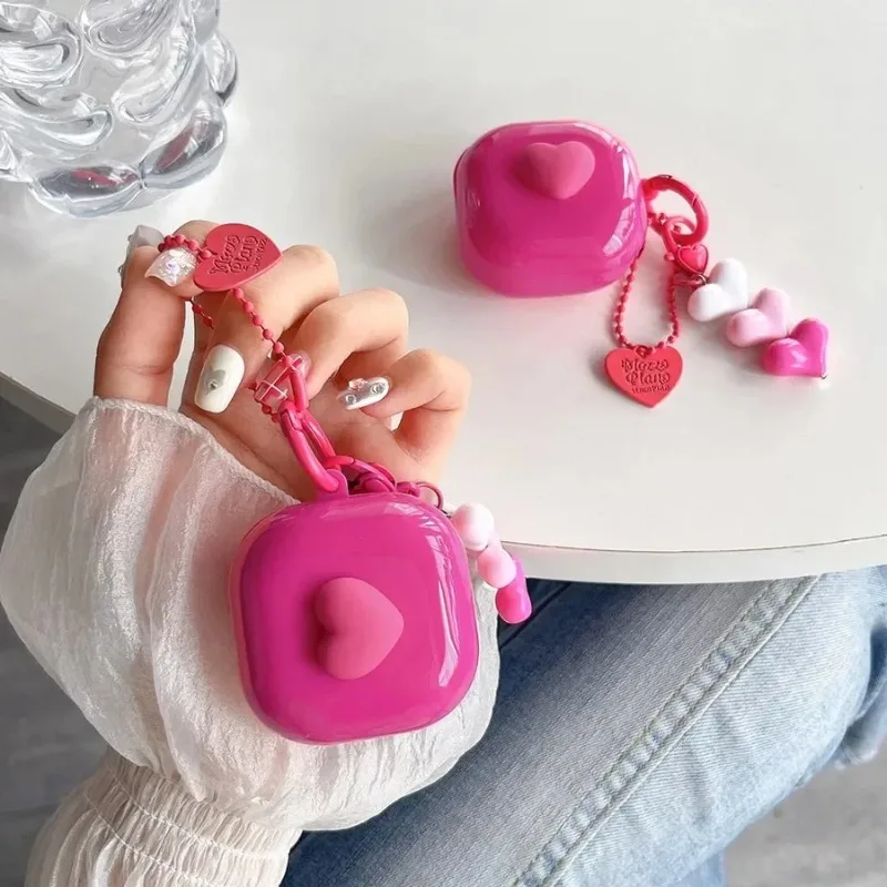 Розовый чехол Love Rose для Samsung Galaxy Buds Pro Live 2 Buds2 Pro, защитный чехол для Galaxy Buds FE с брелоком