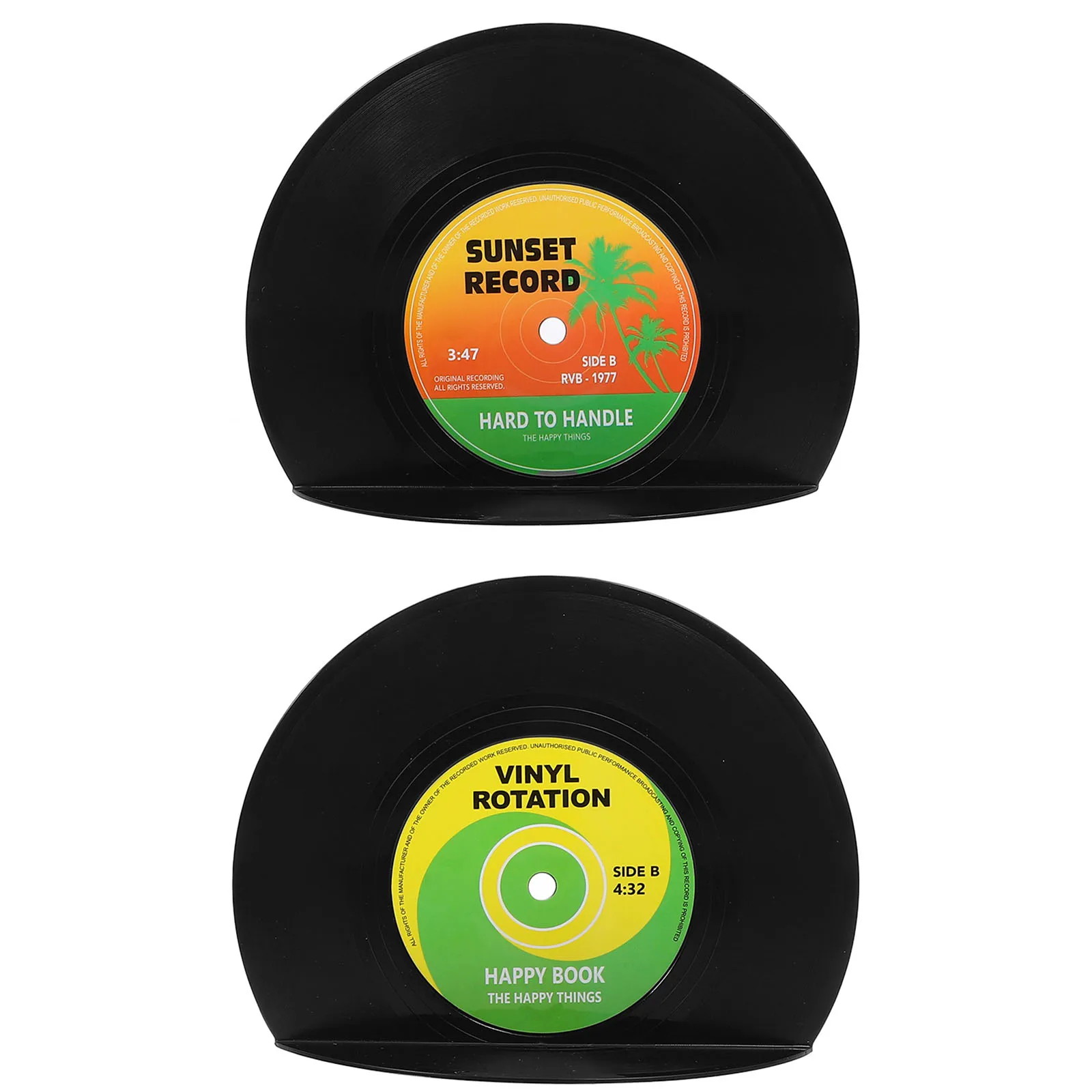

1 Set Vinyl Record Shaped Magazine Bookend Office Desktop File Organizer Resistant Multi-Function Decorative Book