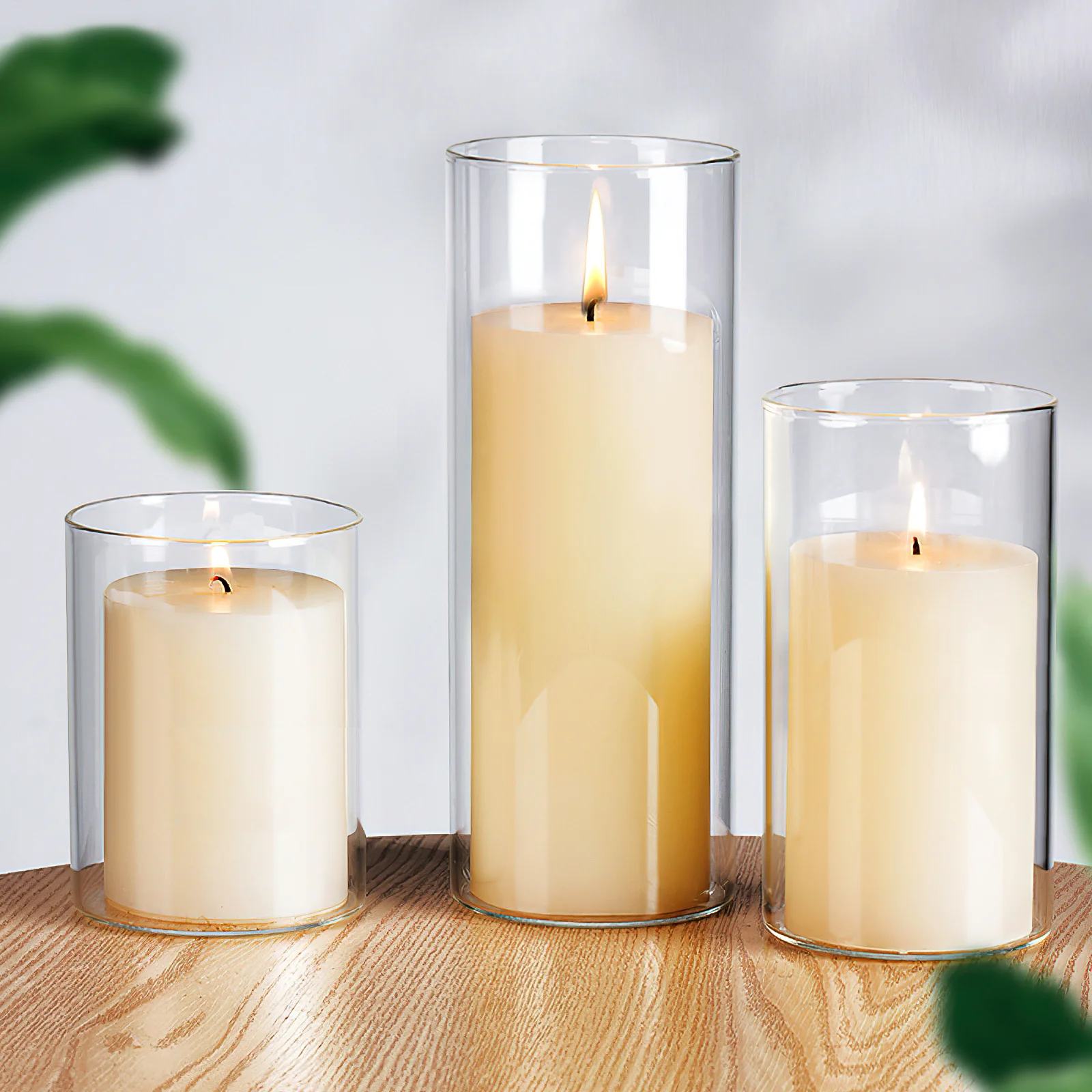 

3Pcs Clear Glass Shades Windproof Protectors Elegant Design Suitable for Various Scenes Home Decoration Supplies