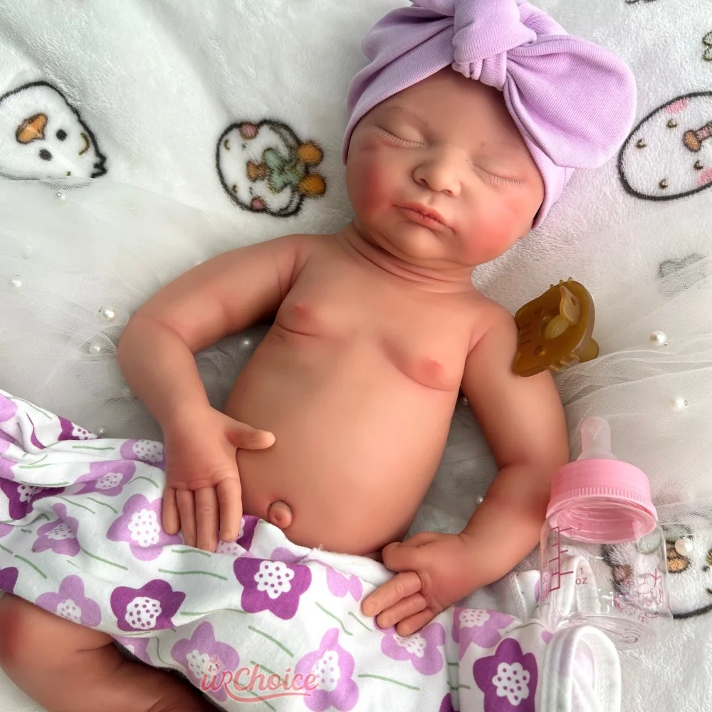 20 Zoll Laura Ganzkörper-weiche Baby-Mädchen-handgemachte Silikon-Reborn-Puppe mit offenem Mund, wasserdichte Puppe für Sammlerstücke, Kinderspielzeug