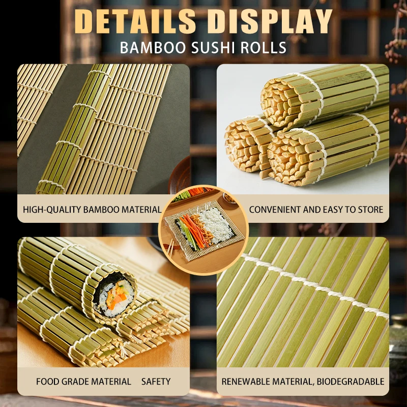 1Pcs Sushi Bamboo Rolling Mat  - đánh giá và giá Sushi Mat Bamboo