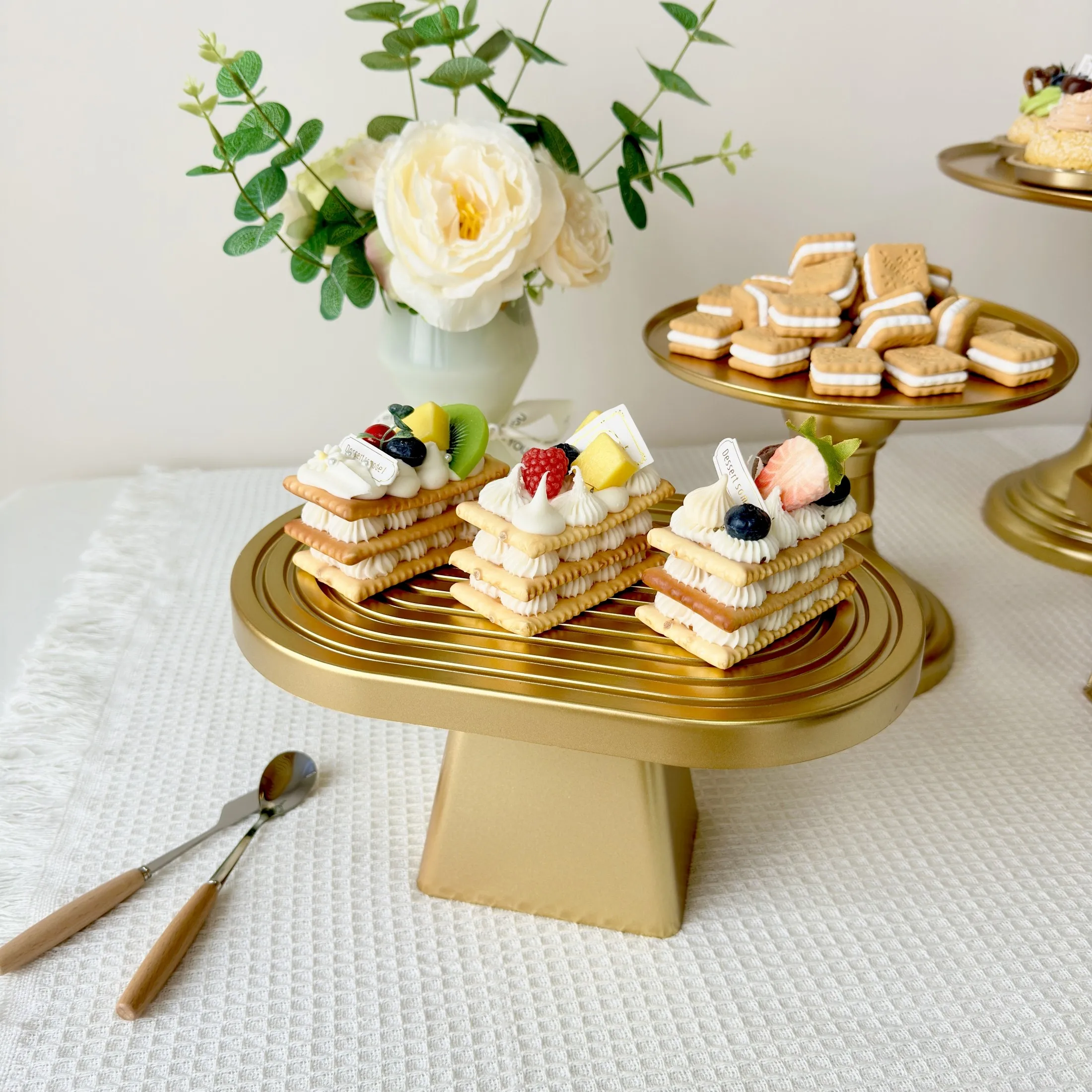 Suporte de pedestal de bolo de uma peça e suporte de cupcake frutas sobremesa placa de exibição para chá de bebê festa de aniversário de casamento Cele