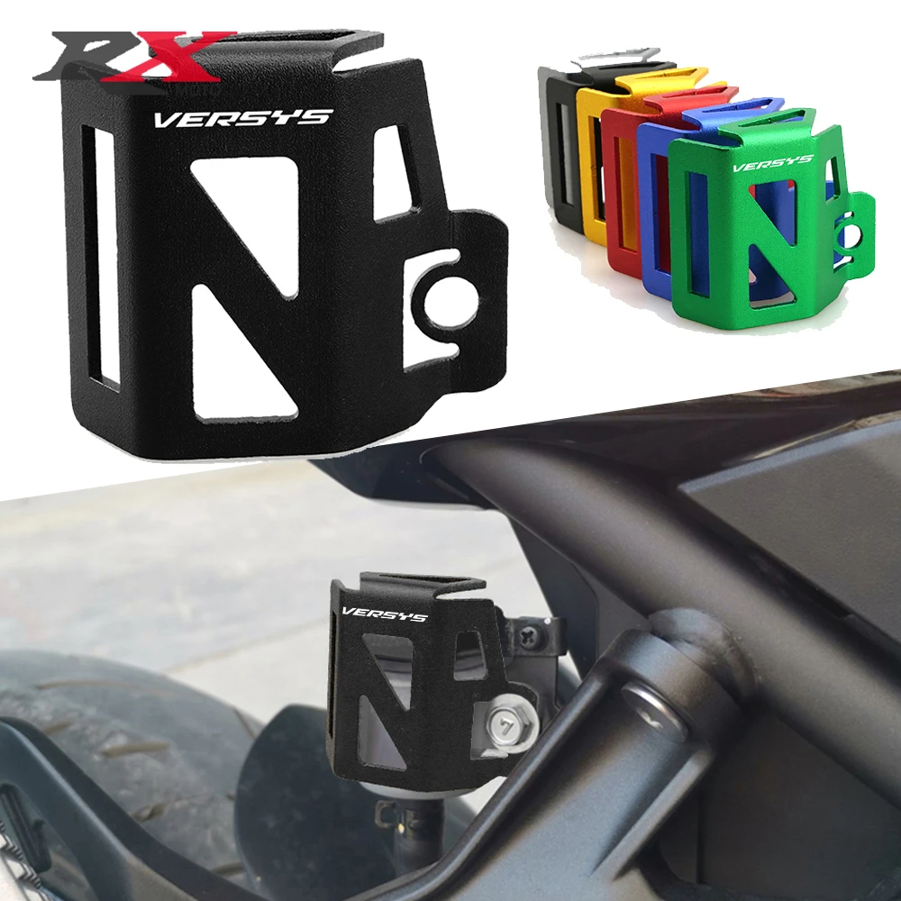 

With Logo "Versys" For Kawasaki Versys X300 Motorcycle High Quality Accessories Rear Brake Fluid Reservoir Guard Cover Protector