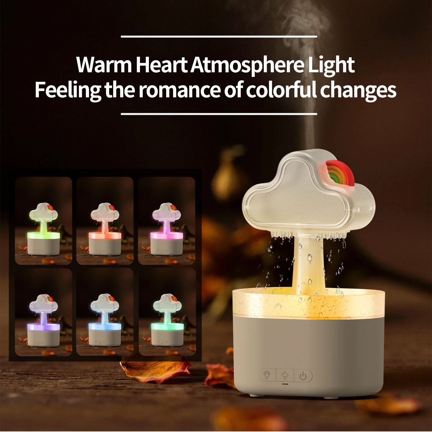 Smart 500ml Mini Electric Ultrasonic Humidifier Diffuser Aromatherapy Color-Changing Lights Mushroom Cloud Mist Plastic Hotel view 5