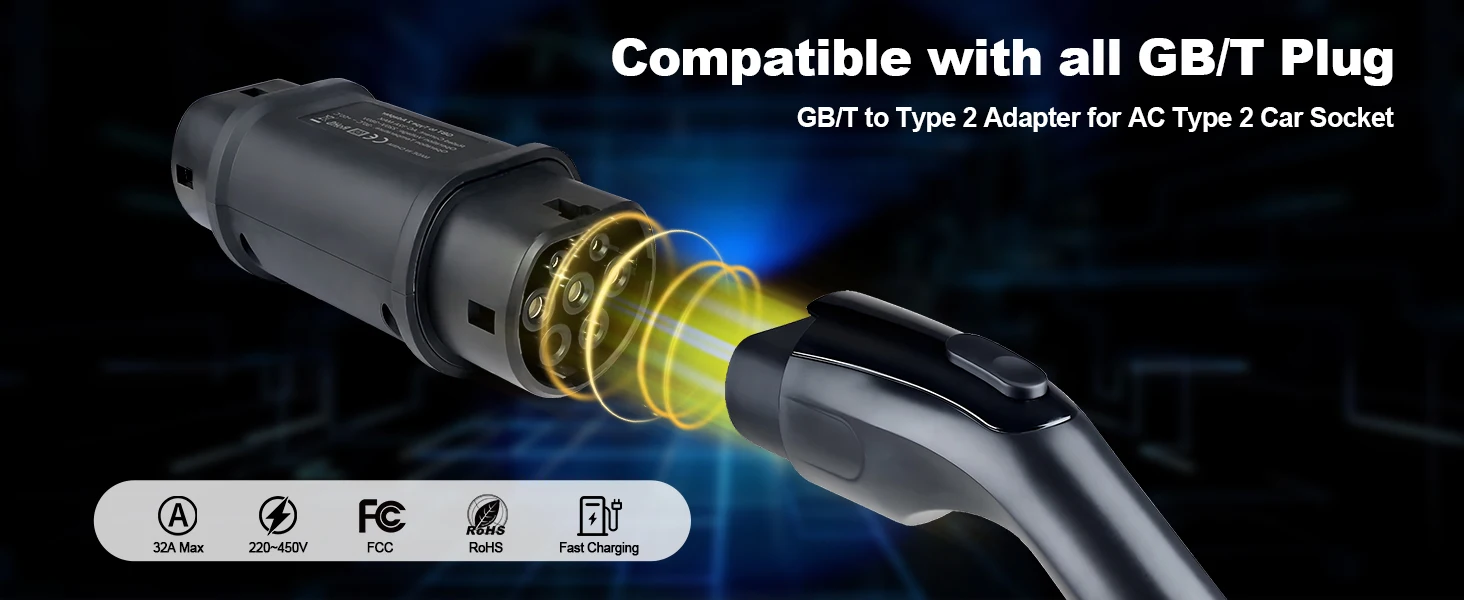 Kolanky GBT auf Typ 2 EV-Ladegerät-Konverter-Adapter 16 A 32 A zum EVSE-Laden GB auf IEC 62196 Typ2 Standard-EV-Ladegerät-Adapter – Detail 2