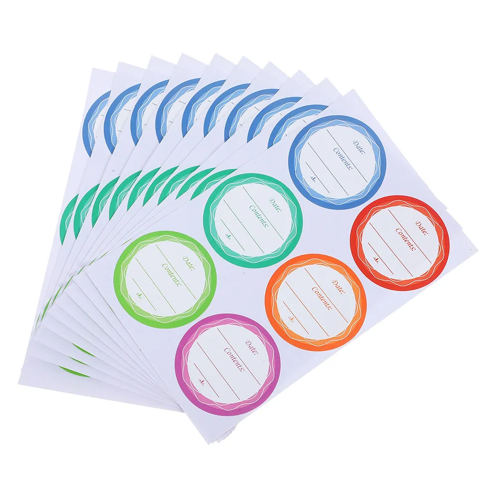 10Sheets Long-Lasting Removable Label Stickers for Jars Canning Containers Pantry Bottles Glass Food Storage Writing Labels