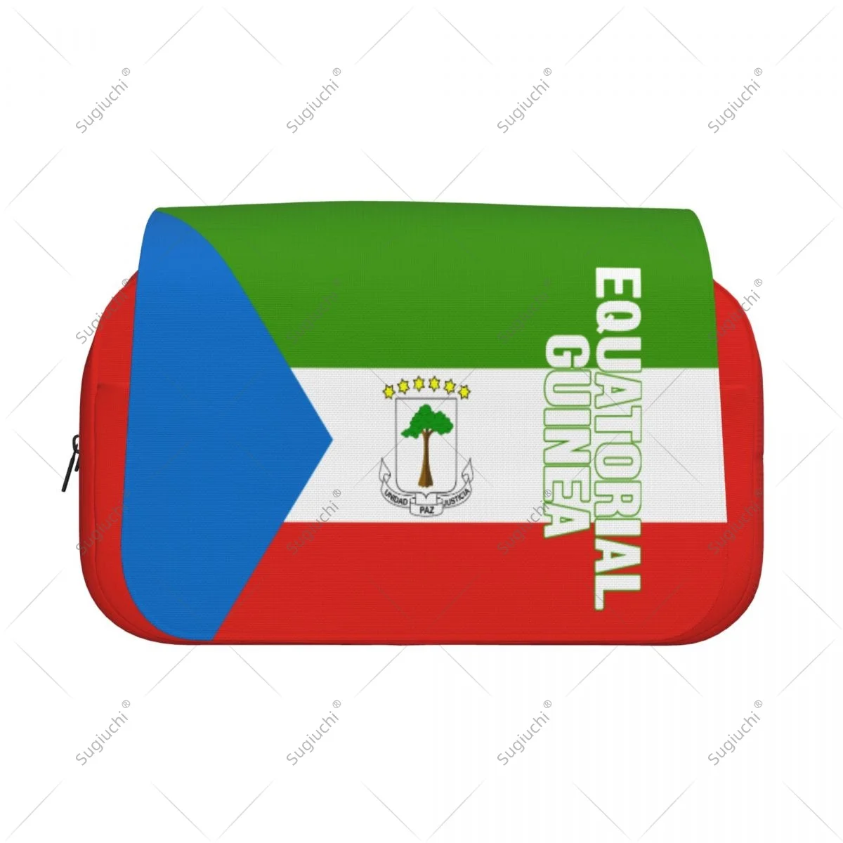 Pencil Case Scissors Bags 3D Equatorial Guinea Flag Double-layer Oxford Cloth Stationery Storage Pen Box Case
