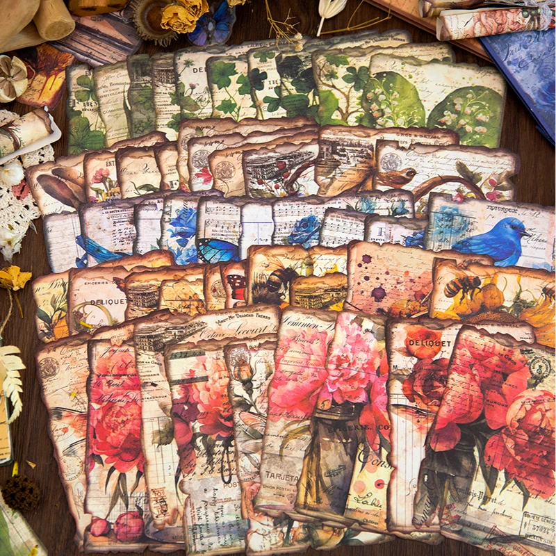 Juny's Diary Series Creative Rettrto Material Package, Message Paper Memo Sub, 5Packs, Uno