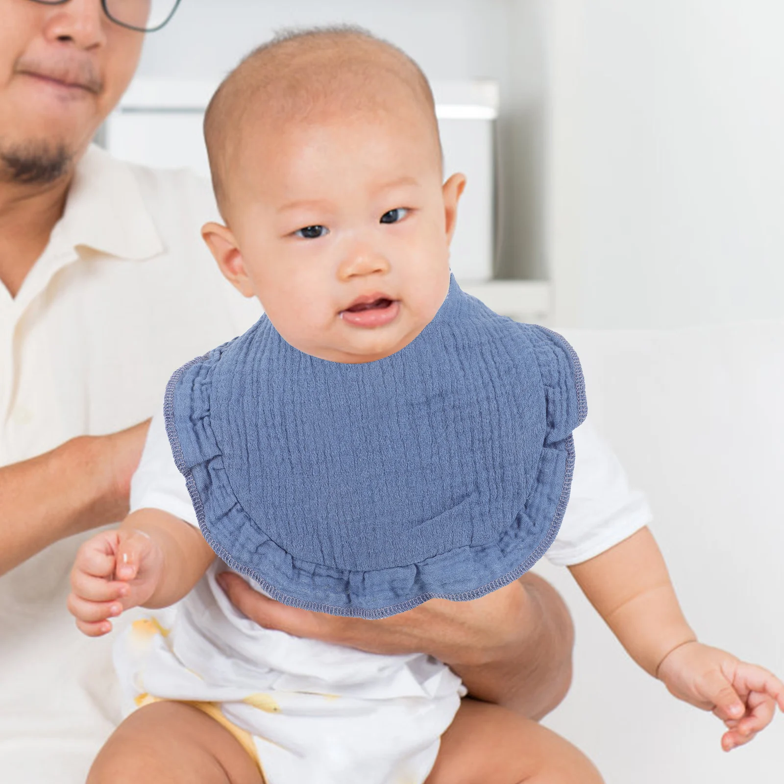 

4pcs Baby 100% Cotton Muslin Lace Trim Drool Bibs For Teething Feeding Bandana Bib Girl Boy Infant Bibs White Muslin