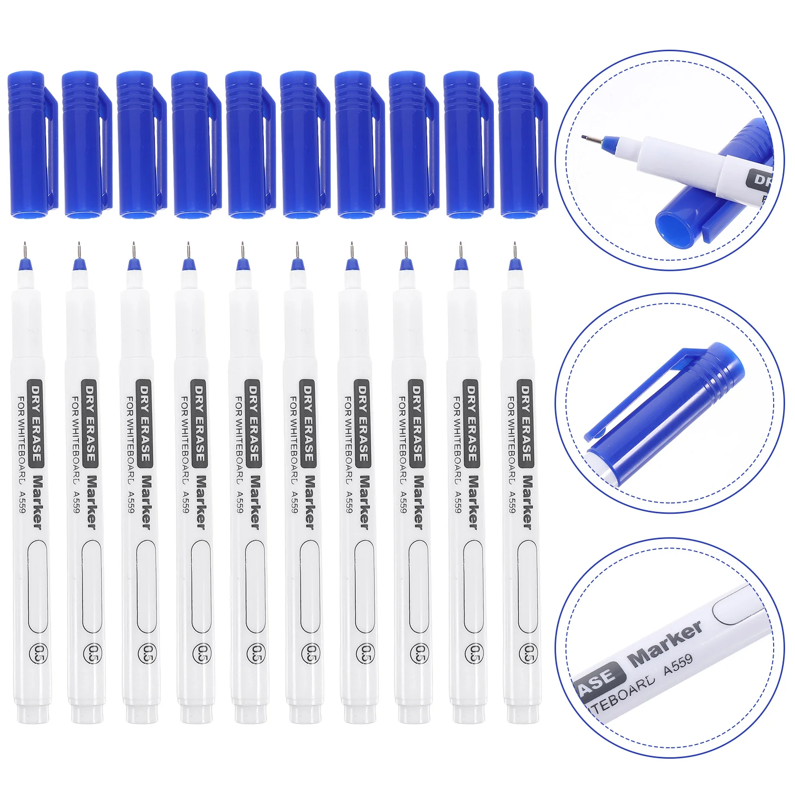 10 pçs 5mm marcadores de quadro branco ponta fina seco apagável material escolar marcador professor marca caneta para mesa
