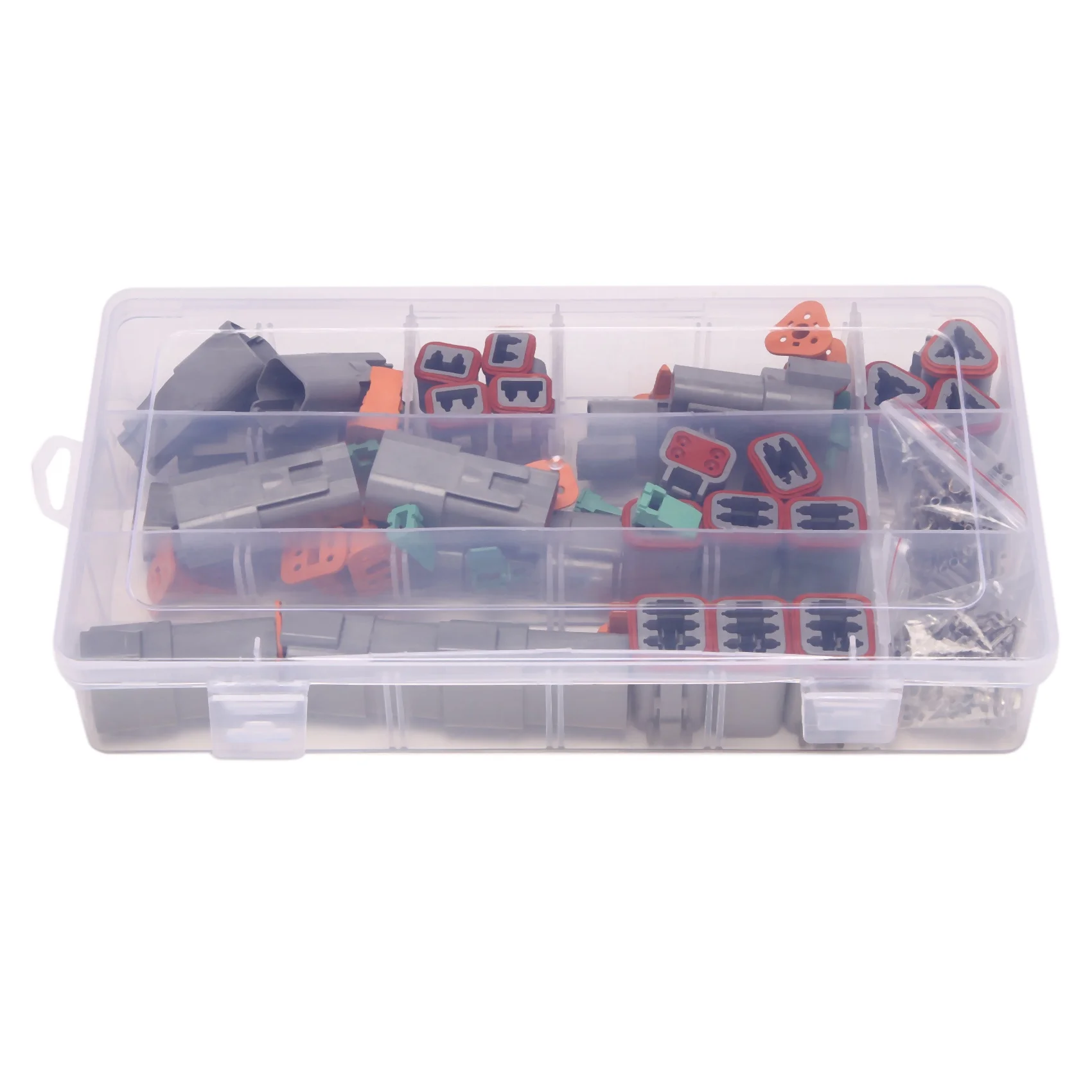 140Pcs Deutsch DT Series Waterproof Wire Connector Kit DT06-2/3/4/6S DT04-2/3/4/6P Automotive Sealed Plug with Pins Box