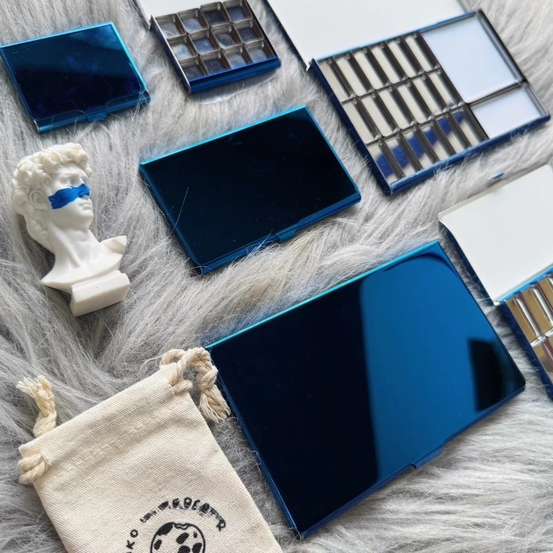 جوهرة زرقاء رقيقة جدا TN صندوق ألوان مائية السفر المحمولة لوحة الصباغ صندوق ألوان مائية الصباغ حزمة صندوق مغناطيسي لوازم الفن