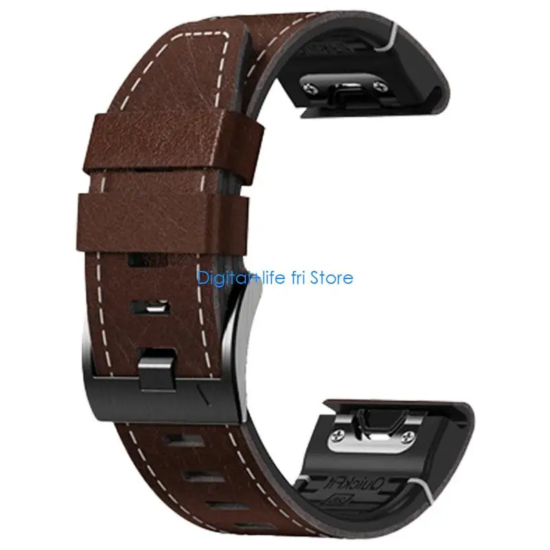 E06D Изысканный кожаный ремешок для часов 26 мм, быстросъемный браслет, стильный ремешок для любителей активного отдыха, для