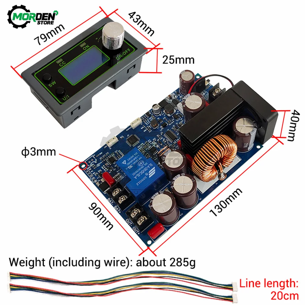 WZ10020L MPPT Solar DC Step-down Power Module 100V 1000W High Voltage High Power Buck Constant Voltage Power Supply Accessory