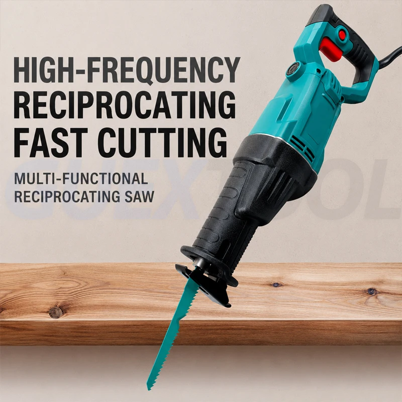 220V High Power Handheld Reciprocating Saw Electric Jigsaw Saber Saw Multi Function Compact Cutting Tool for Household Use
