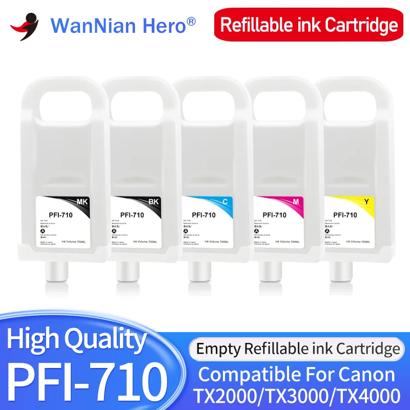 

PFI-710 PFI710 PFI 710 Refillable Ink Cartridge With Chip For Canon imagePROGRAF TX-2000 TX-3000 TX-4000 Printer TX2000 TX3000