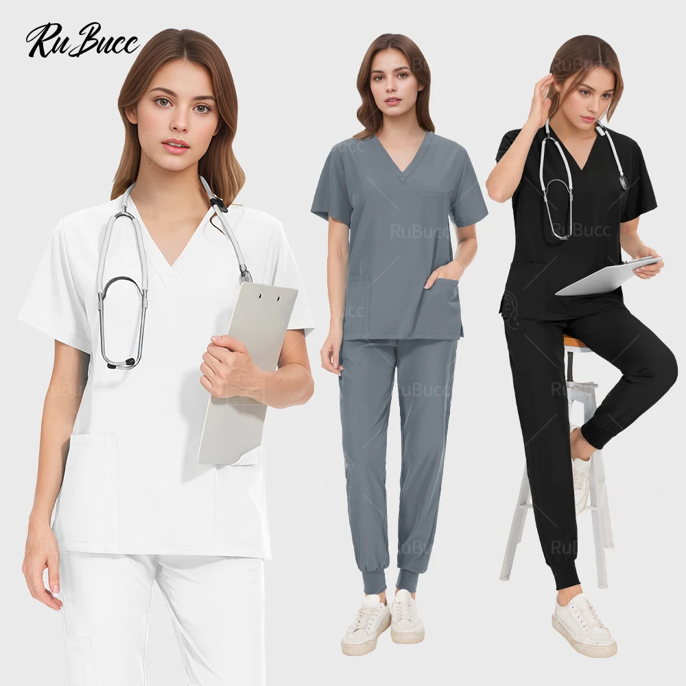 

Short Sleeved Pharmacy Nurse Uniform Unisex Hospital Doctor Workwear Multicolor Oral Dental Surgery Uniforms Medical Scrubs Sets