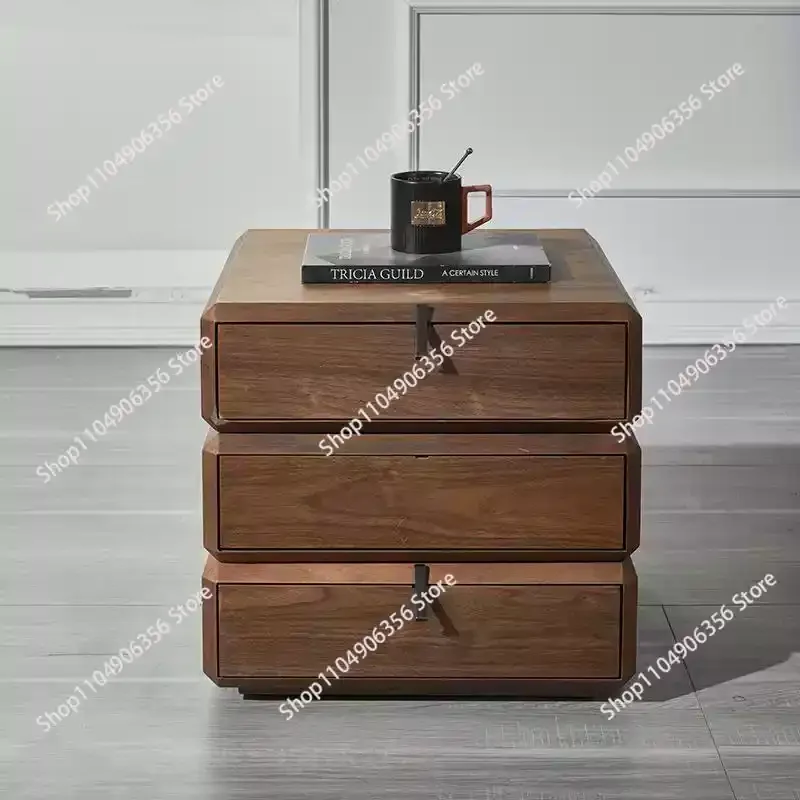 Italian minimalist bedroom bedside table household rotating three-layer chest