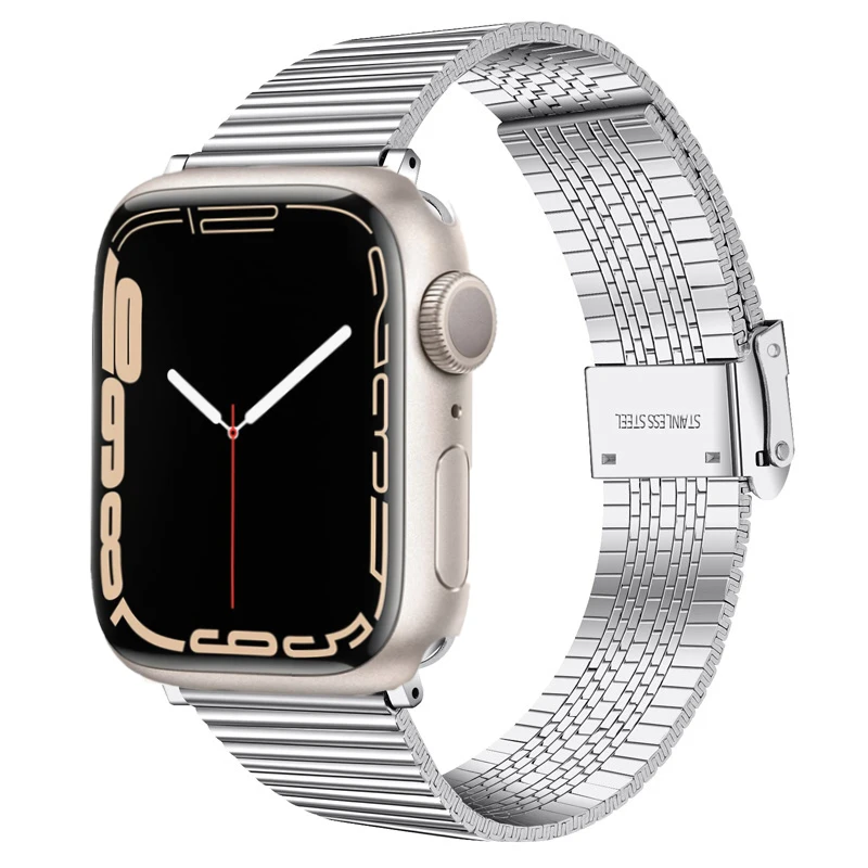 Stainless Steel Strap for Apple watch band 44mm 40mm 45mm 41mm 42mm 38mm 3 4 5 6 SE 44 mm Metal bracelet iWatch Series 7 45 mm