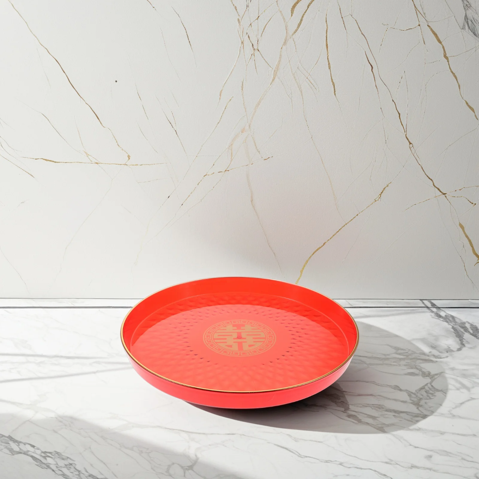 

Elegant Wedding Banquet Jewelry Acrylic Tray Round Coffee Table Dish for Tea Fruit Display 3pcs Console Holder