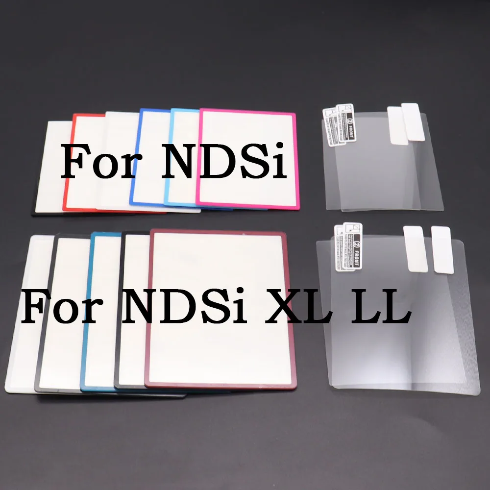 

1 комплект для верхнего экрана NDSi XL LL, крышка объектива ЖК-экрана и защитная пленка для экрана для игровой консоли NDSi, детали верхней защитной панели