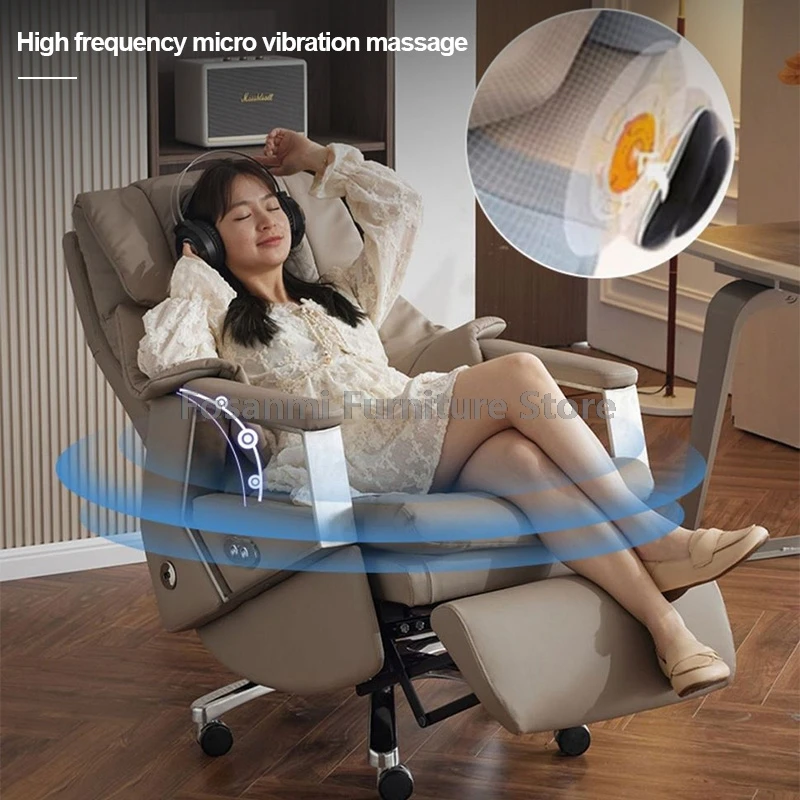 Sedia elettrica da ufficio ergonomica Sedia da computer in pelle reclinabile e regolabile in altezza Gamer Home Comode sedie da scrivania girevoli