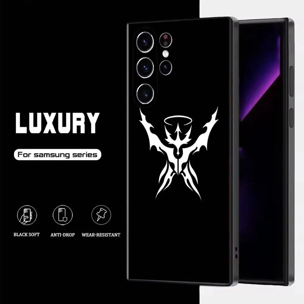 حافظة هاتف بشعار فرسان لهاتف سامسونج S25، S24، S23، S22، S21، S20، S10، Ultra، Plus، Lite، FE، غطاء أسود من السيليكون الناعم