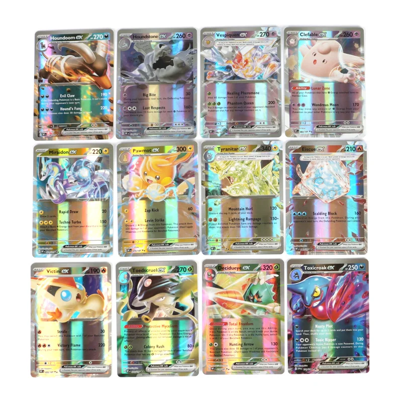 English Version Pokémon TCG: Scarlet & Violet 100Pcs Rare Card EX Pokemon Titanium crystal Charizard Battle Card