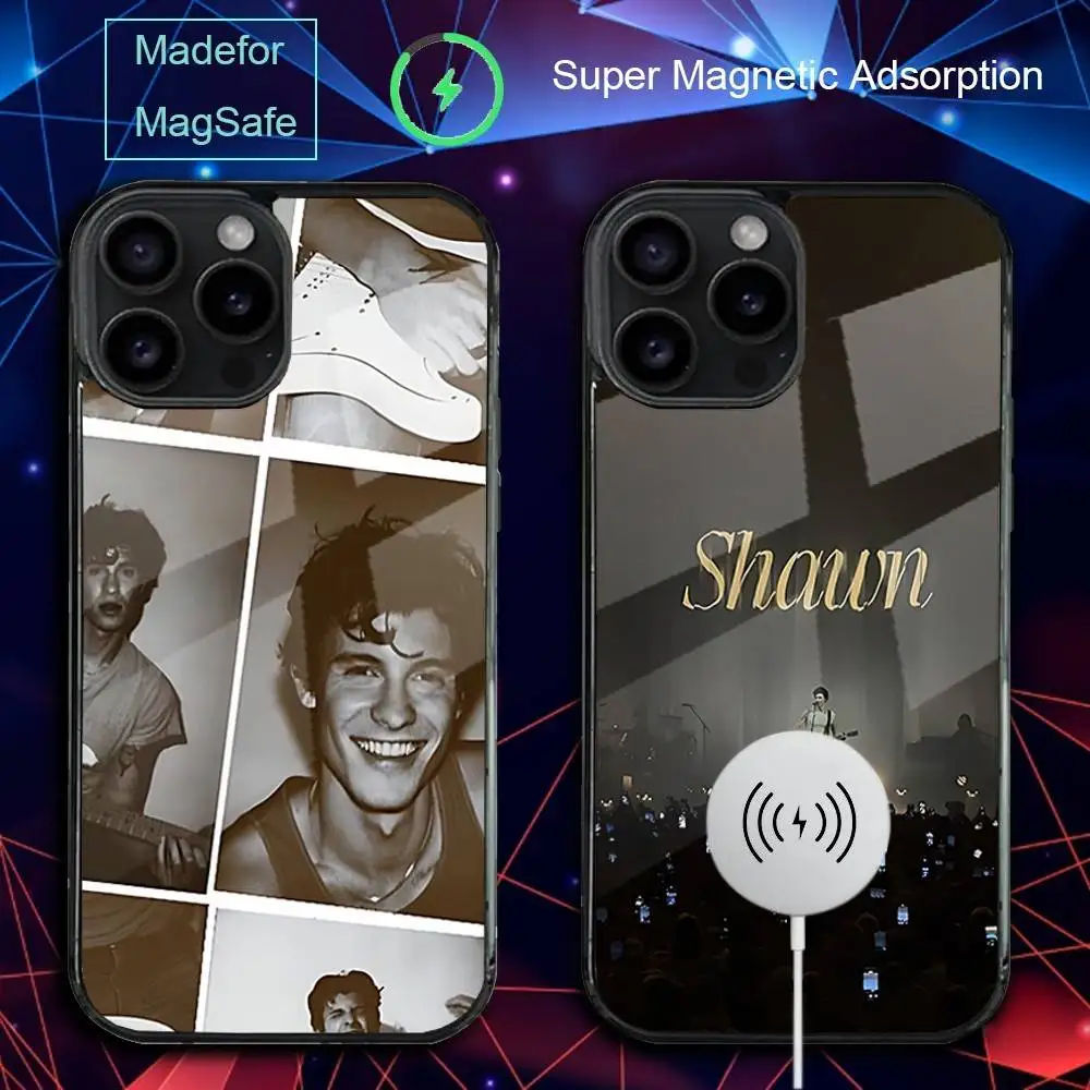 

Чехол для телефона S-Shawn Singer M-MendesS для iPhone 17,16,15,14,13,12,11, Pro, Max, Plus, Mini, SE4, E с магнитной беспроводной зарядкой Magsafe