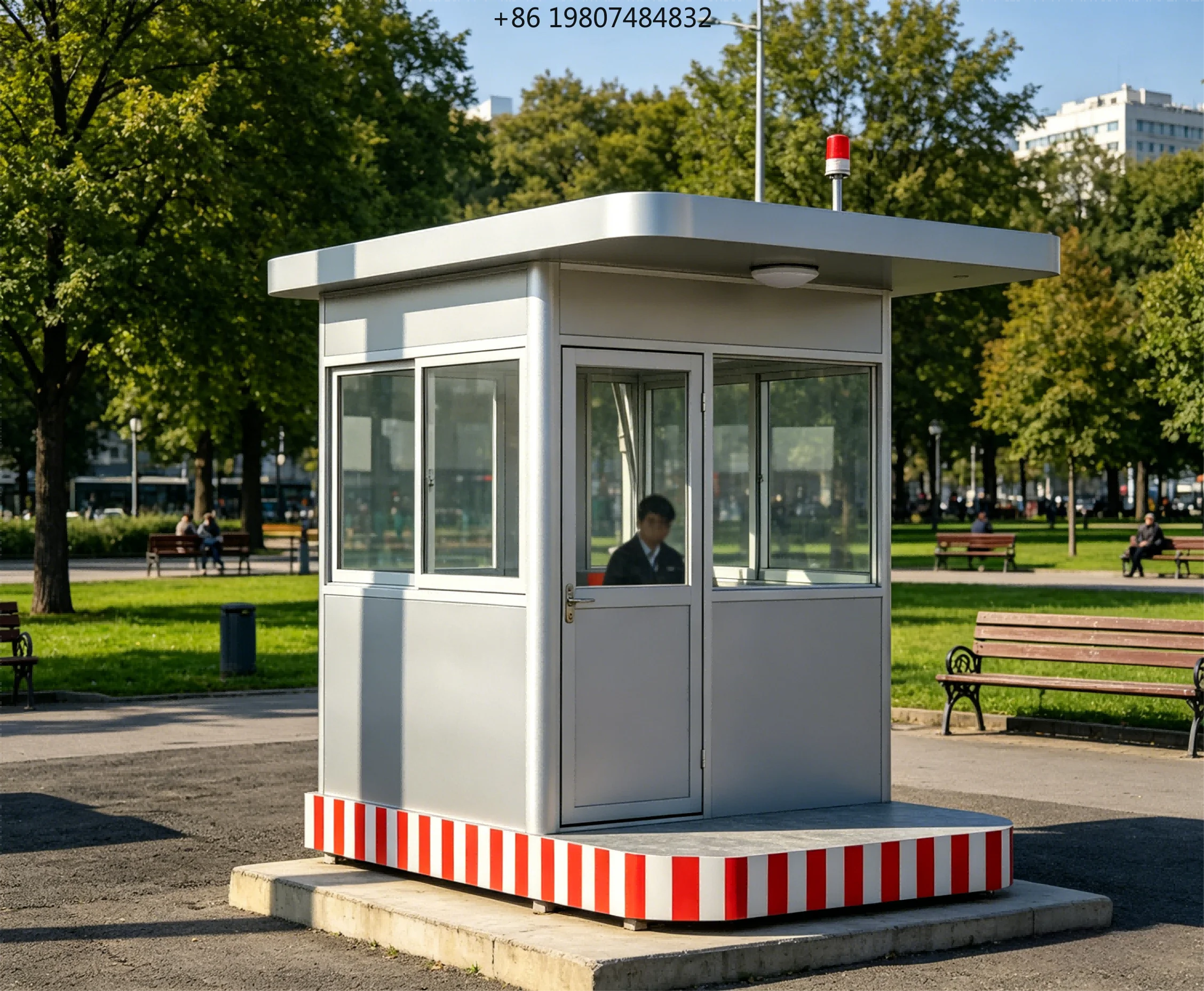 Customizable Portable Steel Structure Kiosk for Aliexpress, Modern Breathable Rectangle Design, Eco-Friendly Security Guard
