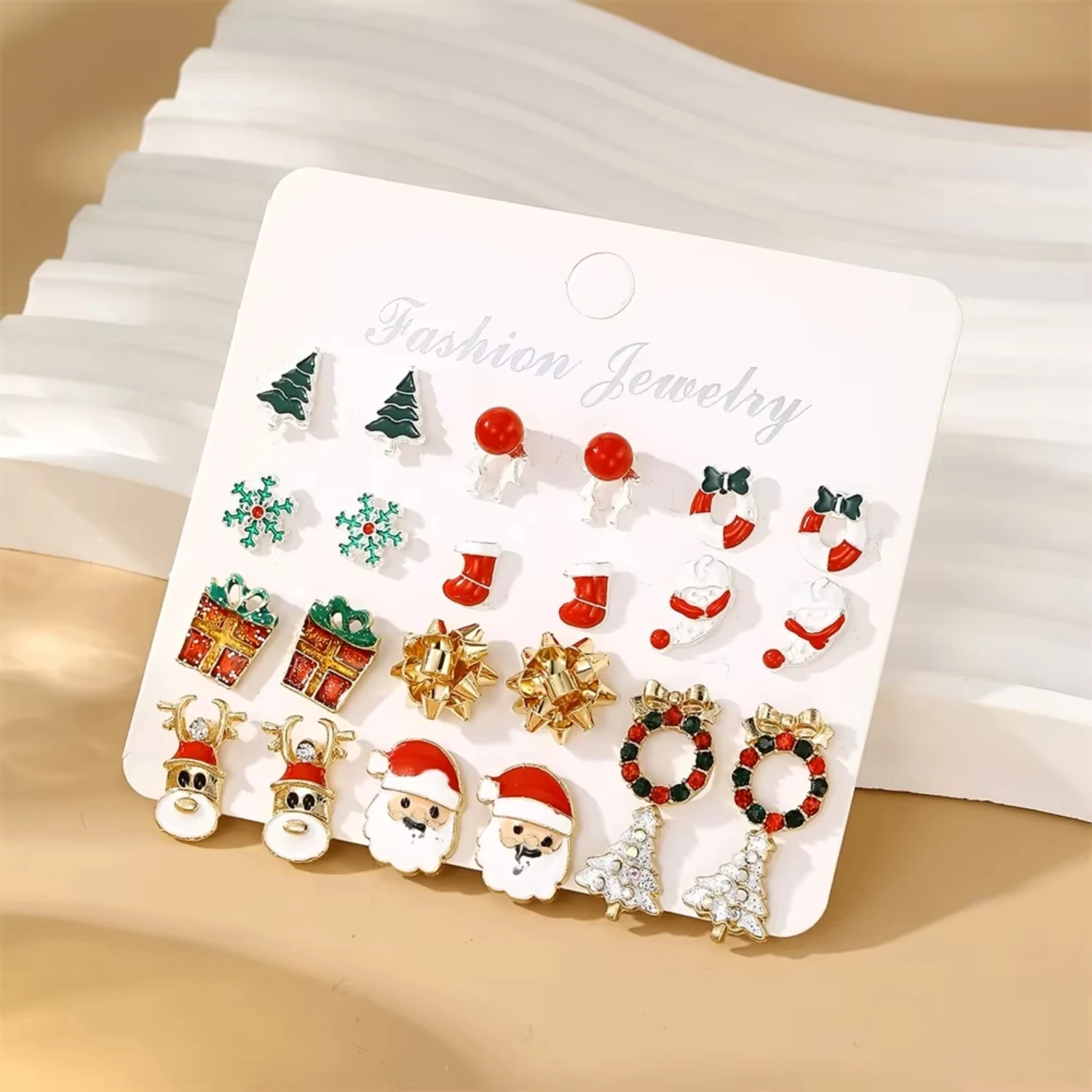 IFMIA Fashion Earrings 2023 Trend Women's Crystal Santa Claus Elk tree Earrings Set, Girls Party