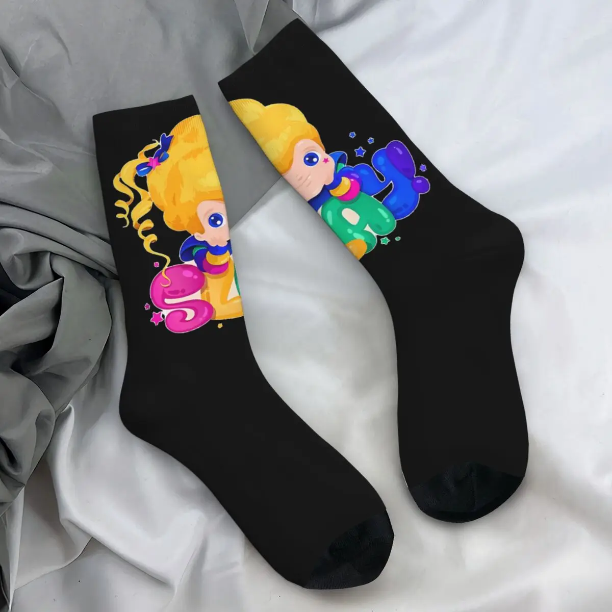 Unisex Men Socks Rainbow Brite Stockings Autumn Gothic Breathable Socks Design Running Sports Anti Bacterial Socks