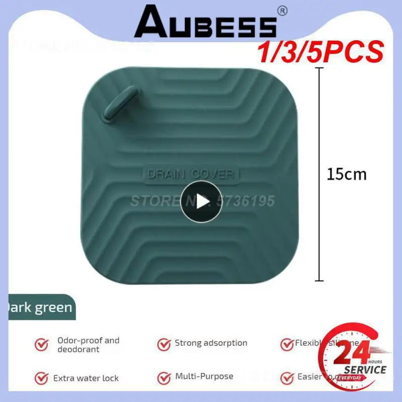 1/3/5PCS Sewer Smell Removal Sealing Silicone Cover Floor Drain Deodorant Pad Floor Sink Drain Covers for Kitchen Bathroom