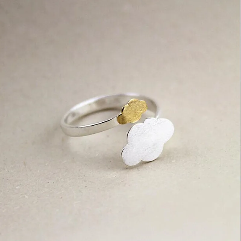 Temperament Personality 925 Sterling Silver Jewelry Brushed Clouds Of Female Models Opening Rings R079