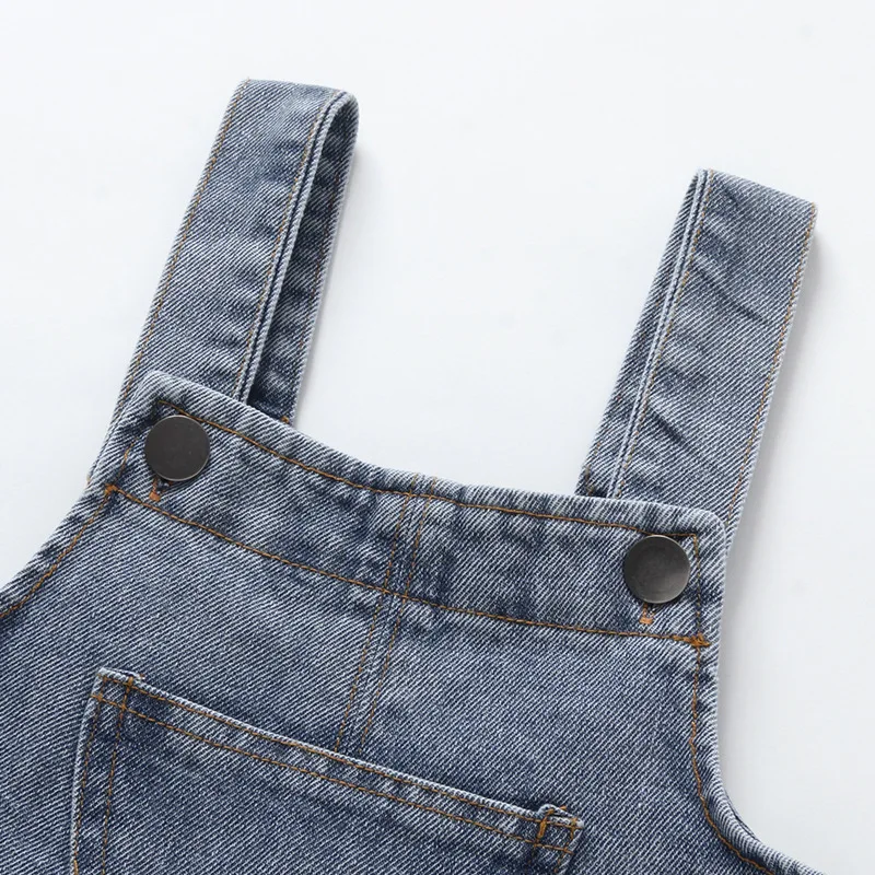 Baby shorts jeans summer new girls baby western-style braces Pants cute Korean summer Boys Girls Baby Casual Pants 0-5Y image 4