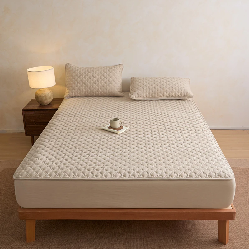 1pc Waterproof Mattress Cover for Home Pure Cotton cubre colchón Twin/Queen/King Quilted Breathable Mattress Protector 침대 커버