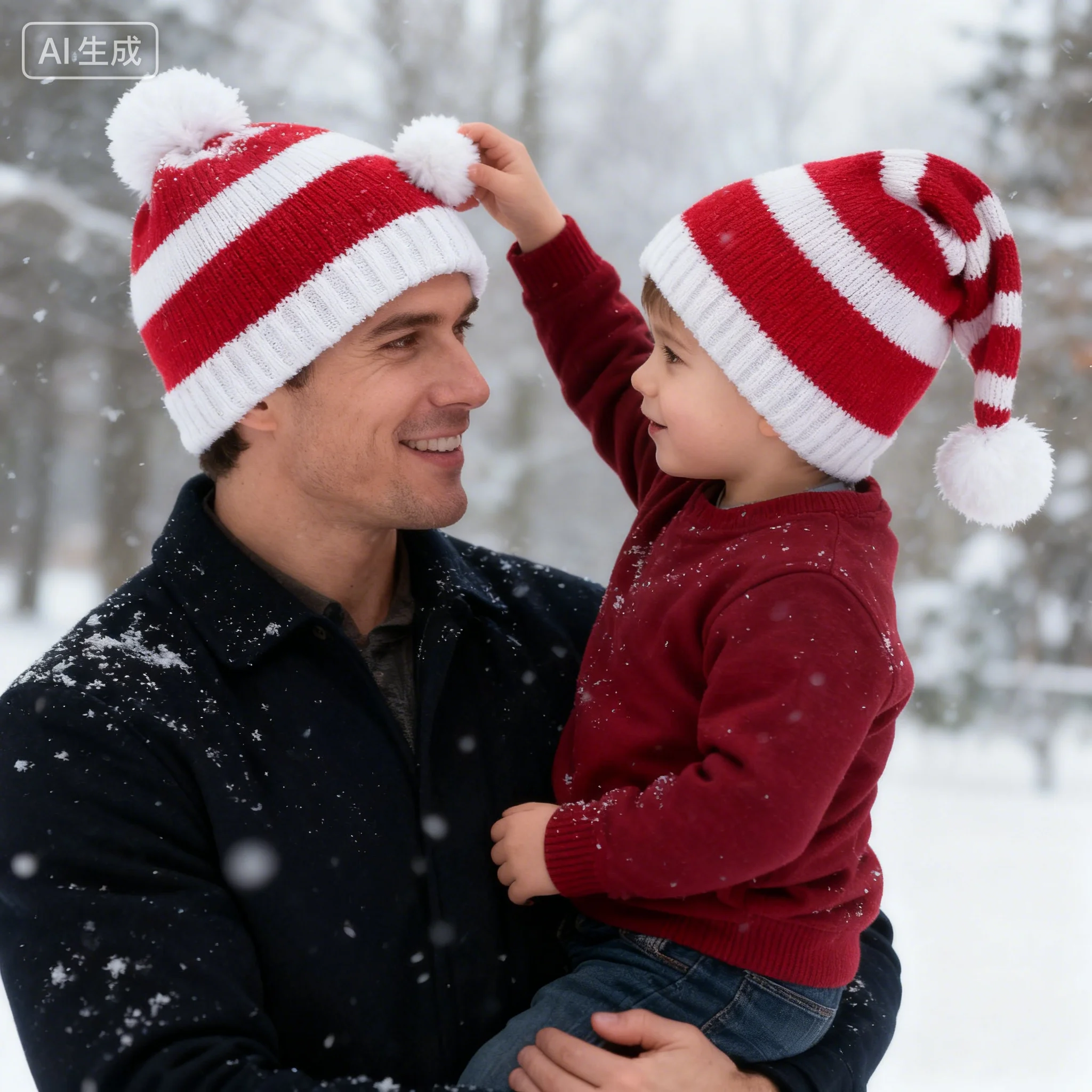 Gorro de Navidad rojo clásico, gorro de Papá Noel de felpa con ribete de piel sintética blanca y pompón para el día de Navidad
